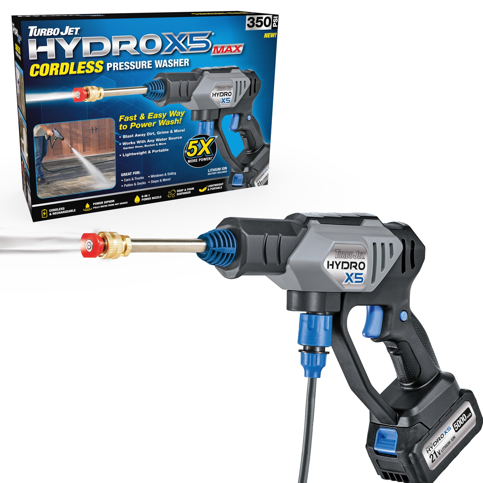 Amazon.com: Turbo Jet Hydro X5 Max Portable Cordless Pressure